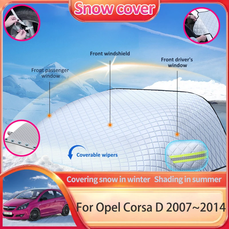 Copertura Da Neve Per Auto Per Opel Corsa D Vauxhall Chevrolet Viva 2007 ~ 2014 Parabrezza Parasole Accessori Per La Protezione Del Ghiaccio 2008 2009