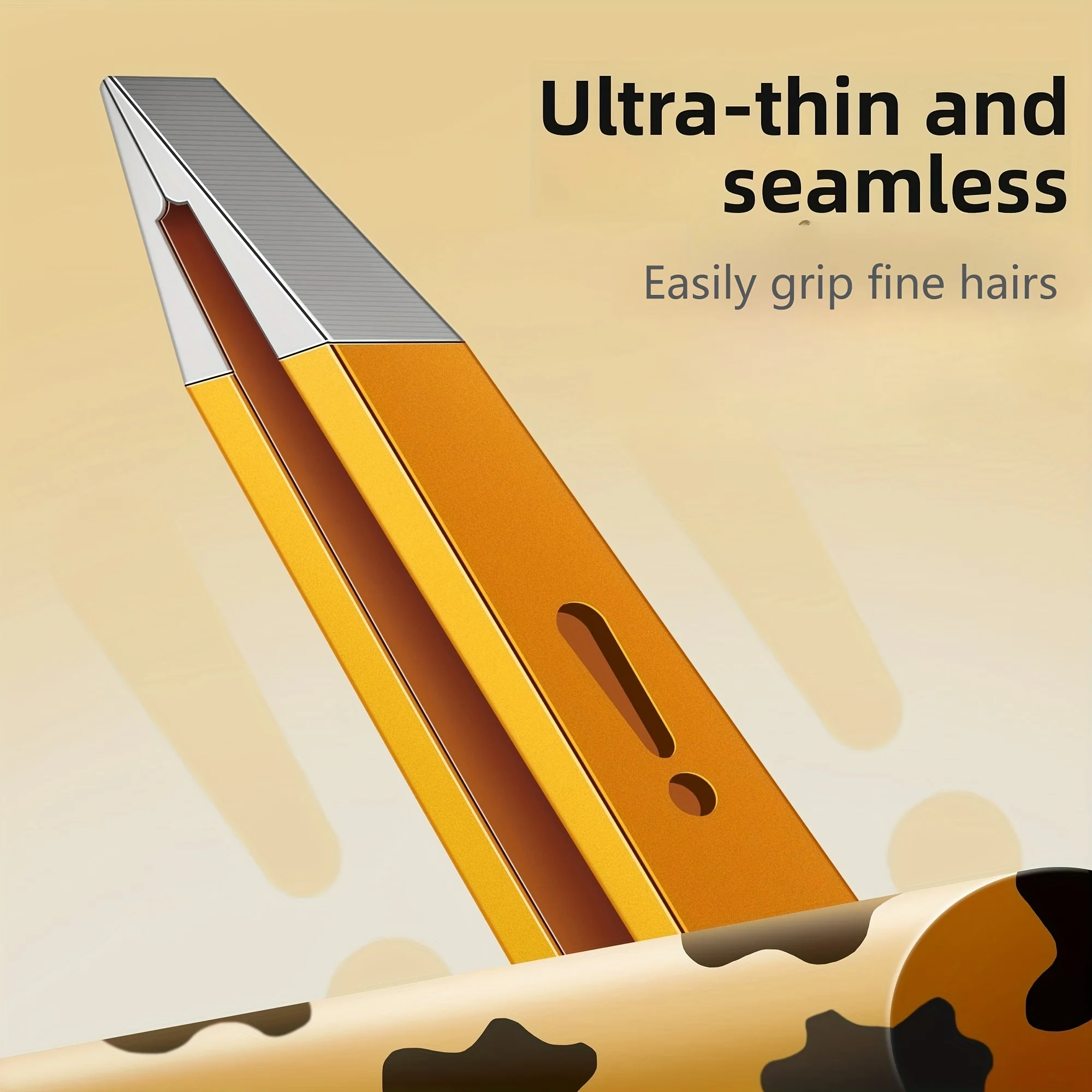 오렌지 스테인리스 스틸 눈썹 족집게 화이트 케이스 포함 민감한 피부용 정밀 팁 무통증 제모 크리스마스 선물