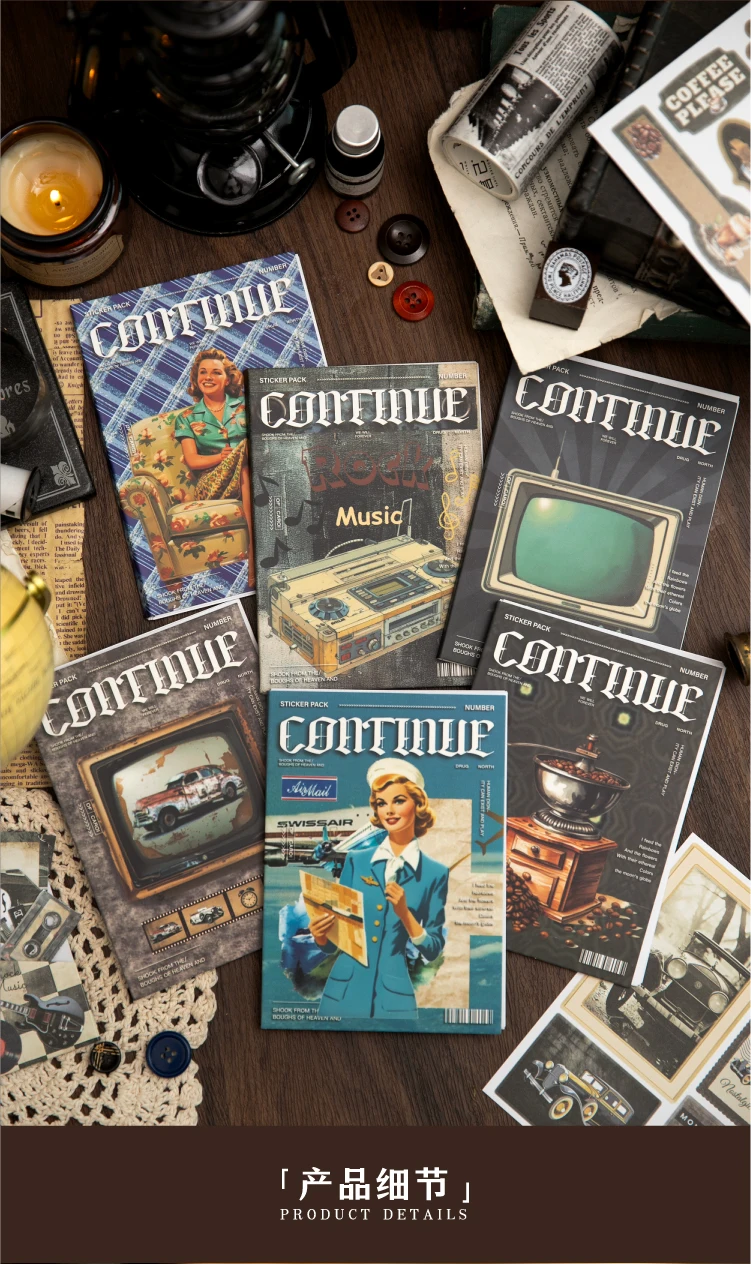 Journal GO 10 Stück Retro American Style Vintage Poster Cartoon Aufkleber DIY Laptop Scrapbooking Collage Journal Graffiti Aufkleber Spaß – Detail 3