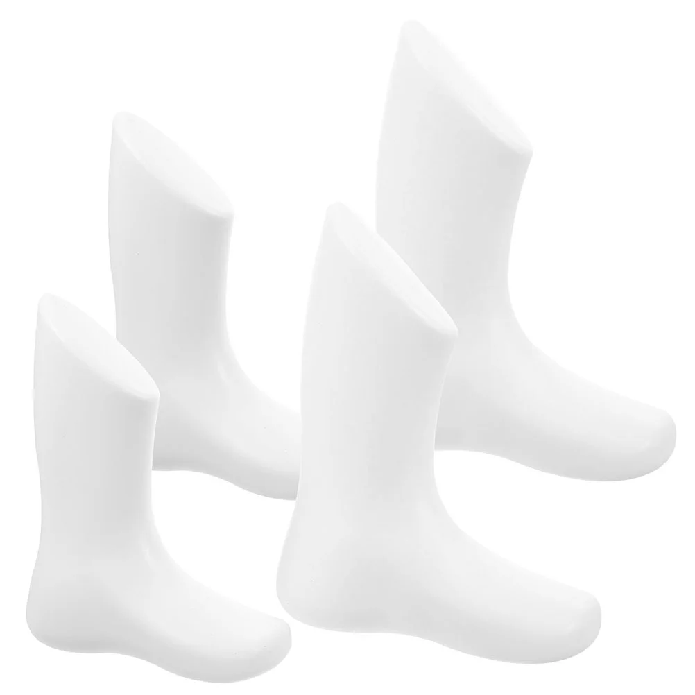 

4 Pcs Mold Mannequin For Sock White Socks Fake Feet Shop Model Socks Display