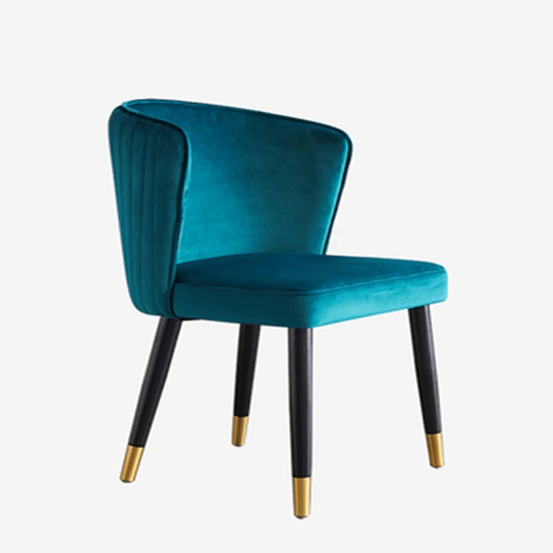 

Nordic Flannel Dining Chair Minimalist Chair Leisure Negotiation Chair Home Office Study Chair Solid Wood Backrest Chair