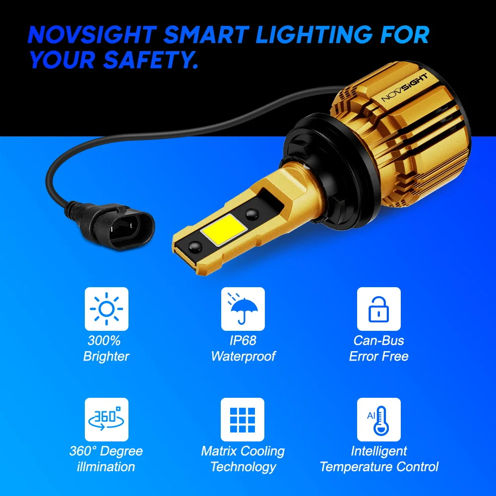 LED Car Lights LED Lights LED Bulbs LED Headlights LED Car Headlights NOVSIGHT H11 LED Headlights For Car LED H7 H1 9005 HB3 9006 HB4 With Fan 12V Auto Headlamp Light Bulbs 3000K 36W 7500LM