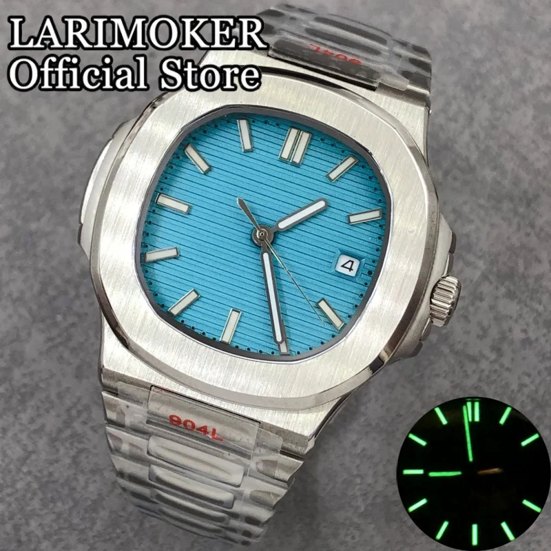 LARIMOKER 38,5 mm Saphirglas Edelstahl wasserdichtes Uhrengehäuse mit Armband Herren NH35 Automatikwerk mechanische Uhr – Detail 8