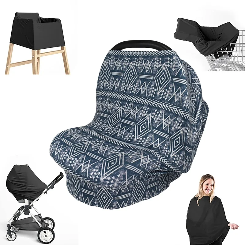 Multi-Use Baby Car Seat Cover Soft Breathable Nuring Cover for Stroller High Chair and Shopping Cart