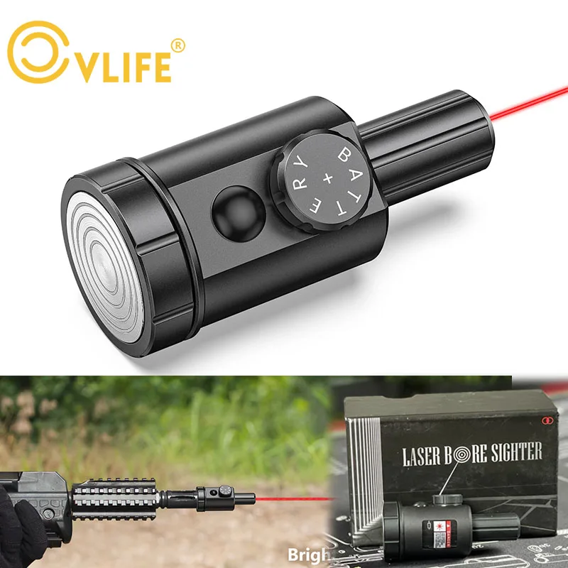 

CVLIFE Rifle Red Laser Bore Sight Magnetic Connection For Sighting Scopes Hunting Kit Multiple Caliber Professional Rifling