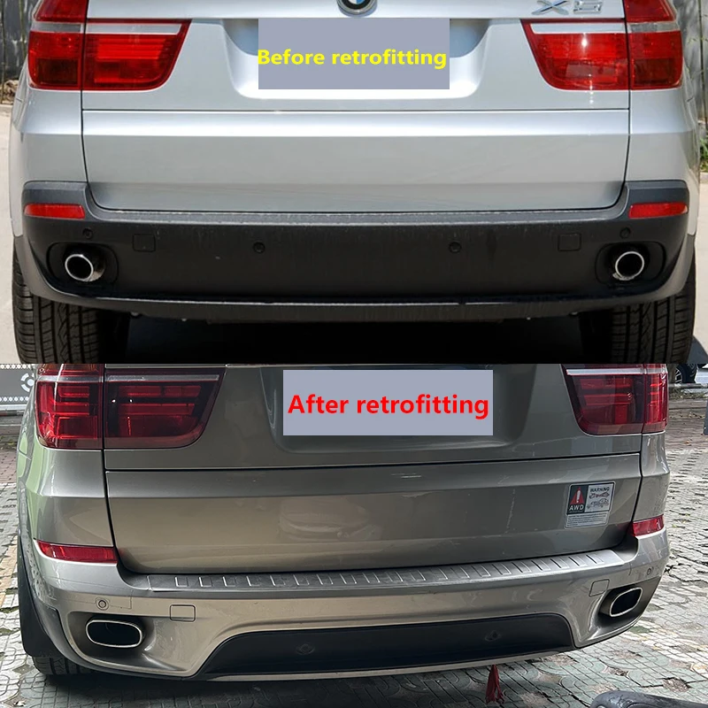 스테인리스 스틸 용접 크롬 머플러 팁 깍지, 2008 2010 BMW X5 E70 용, 배기 파이프 개조