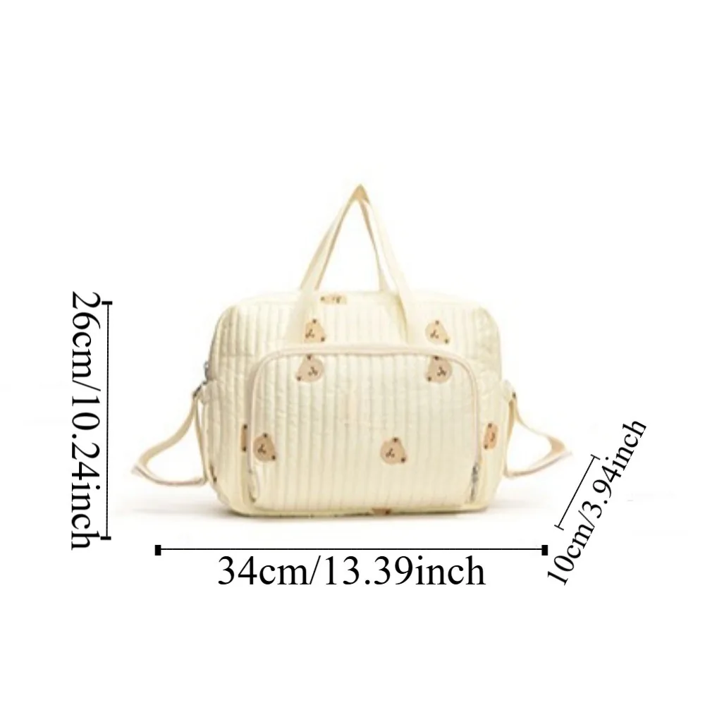 Simple Korean Style Mummy Bag Flower Multi-pocket Single Shoulder Bag Lightweight Bear Women Handbag Female