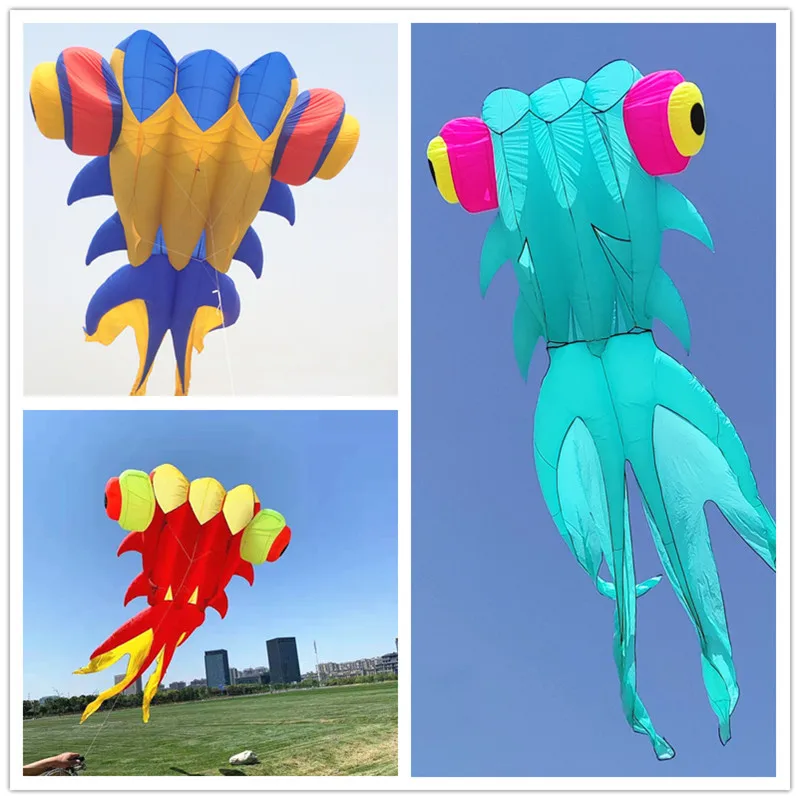 

free shipping 10m fish soft kite flying professional kites reel large inflatable kite for adults kite windsocks real parachute