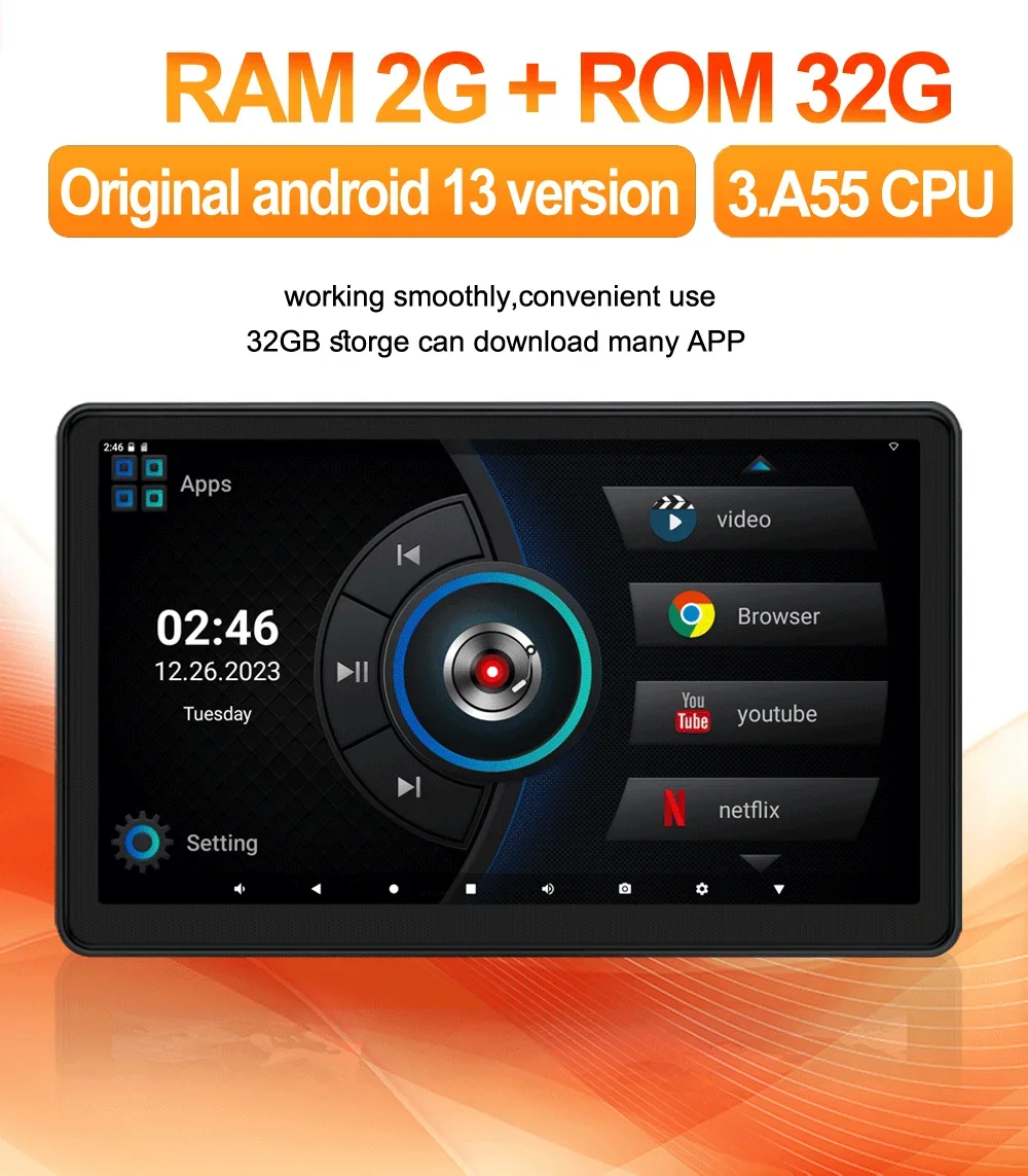 Android 3 32Gb 車載用モニター 車載プレイヤー Youtube（2023最新 大 