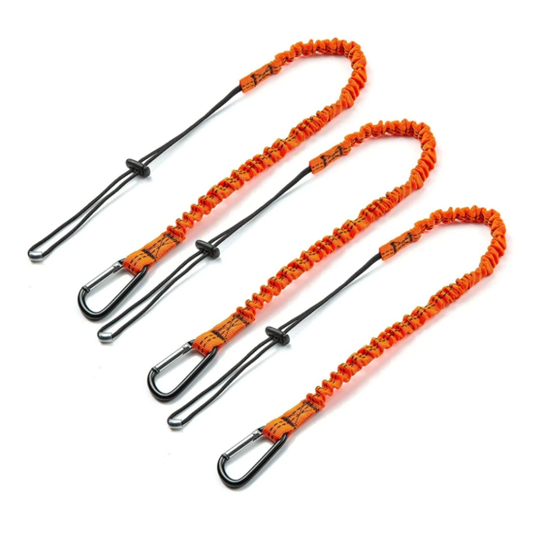Tool Lanyard,3 Pcs Safety Lanyard with Carabiner,Shock Absorbing Safety Lanyard Adjustable for Work Tools