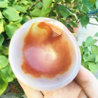 Natural red agate bowl jewelry box crystal stone healing home decor 1