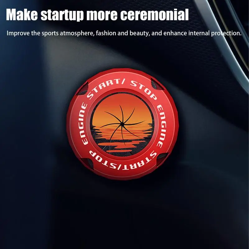 푸시 투 스타트 단추 커버, 엔진 시동 단추, 금속 보호대 멋진 자동차 장식, 실내 장식 스티커, 여성용 자동차 데칼