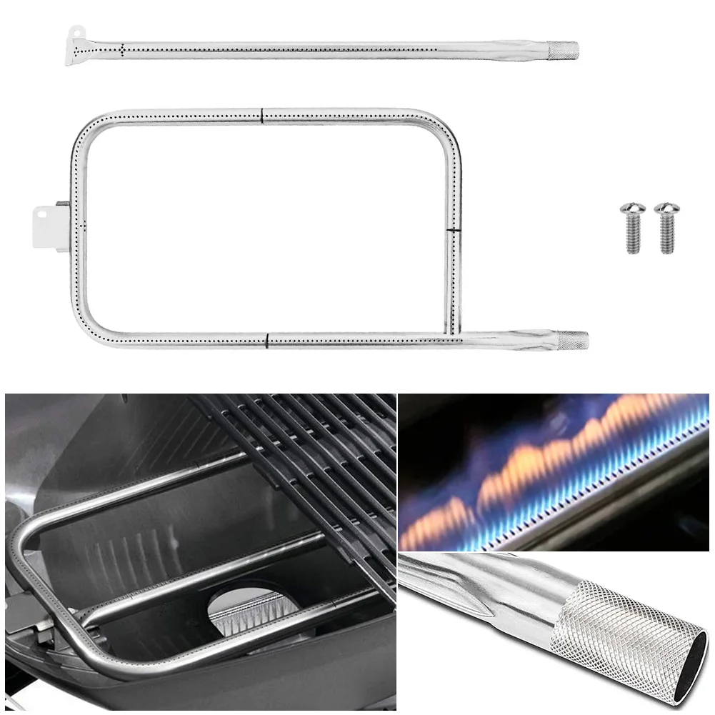 304 Stainless Steel Grill Burner Tube P-Type Gas Grill Burner Tube And Straight for Weber Q300/Q320 Q3000/Q3200 gas stove accessories