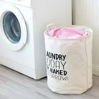 Ins Nordic Bathroom Dirty Laundry Basket Folding Laundry Clothes Hamper Bag Home Storage Bag Organizers Cotton Laundry Baskets 4