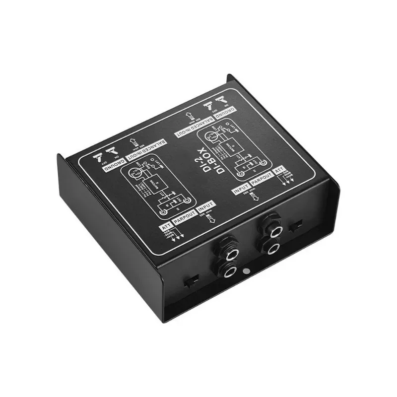 Passive Audio DI Box Direct Injection Low Noise Guitar Bass TRS 2 Channel Converter Multi-purpose Mixer Home Theater