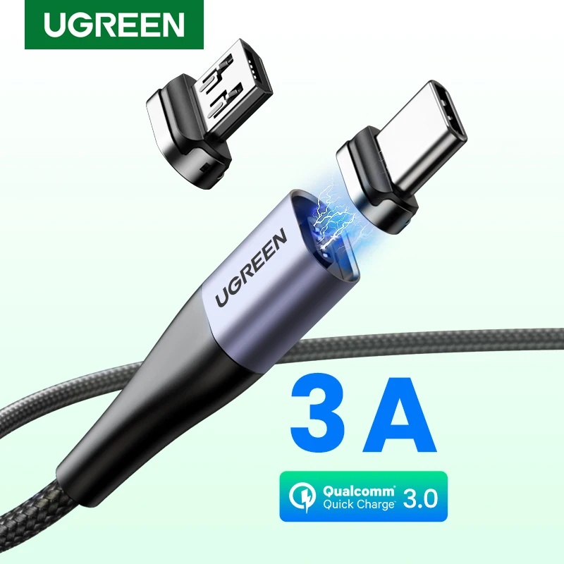 UGREEN-Magnetyczny kabel ładujący, do szybkiego ładowania, typ USB C, Mikro USB, przesył danych, przewód do ładowania kabel do telefonu komórkowego kabel USB 1 UGREEN-Magnetyczny kabel ładujący, do szybkiego ładowania, typ USB C, Mikro USB, przesył danych, przewód do ładowania kabel do telefonu komórkowego kabel USB 1