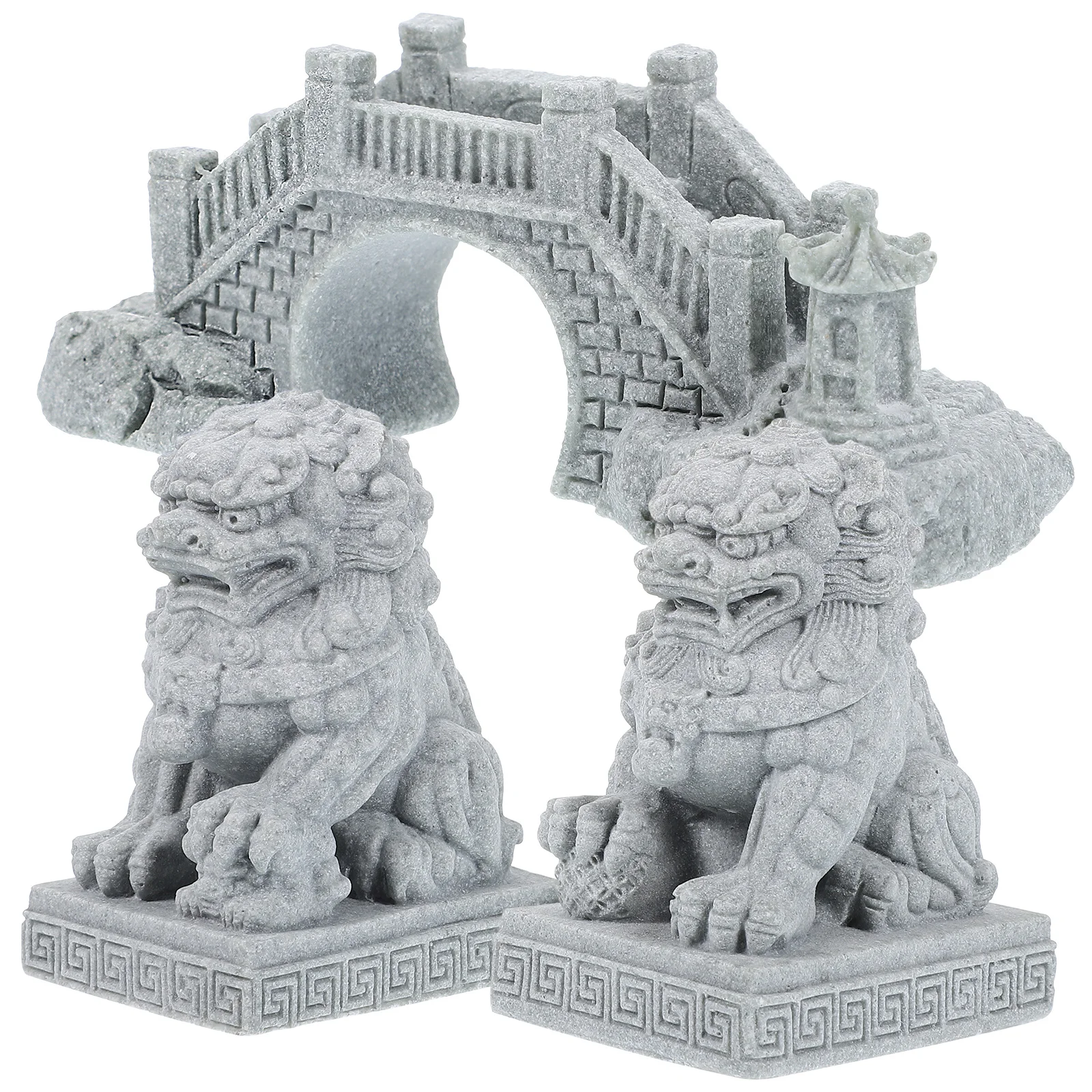 

1 Set Mini Lion Sculpture Bridge Adornment Micro Landscape Garden Ornament Decoration