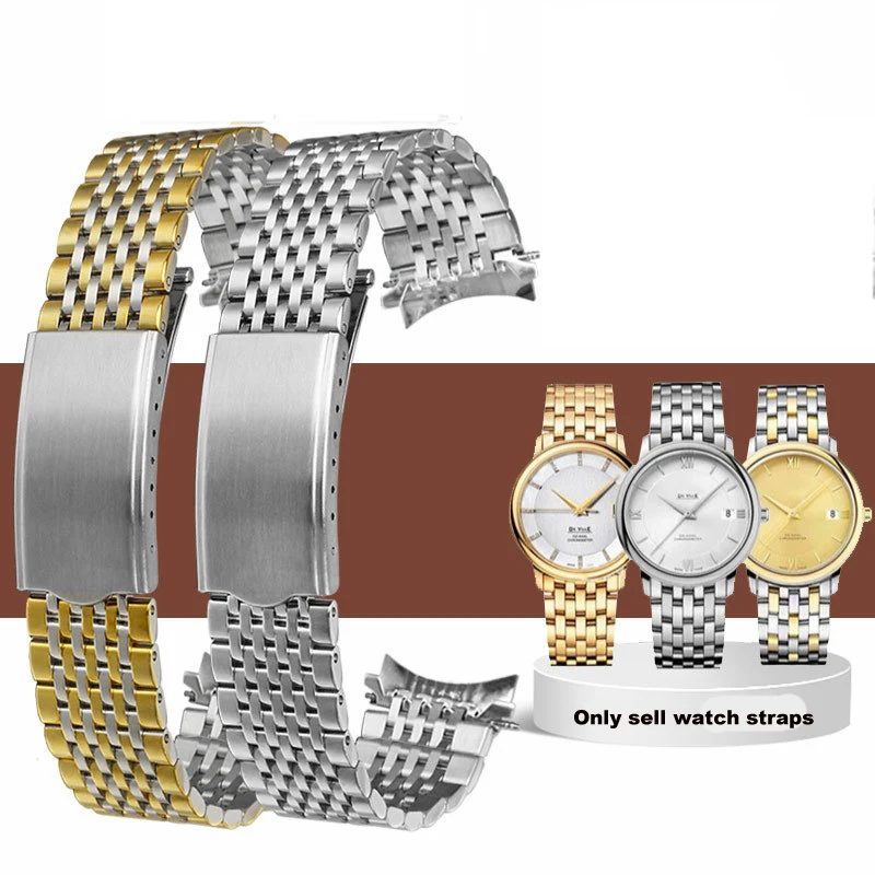 

Watch Accessories Band Bead of Rice Watch Strap For Omega Seamaster watchband Curved End Stainless Steel Bracelet 18mm 19mm 20mm