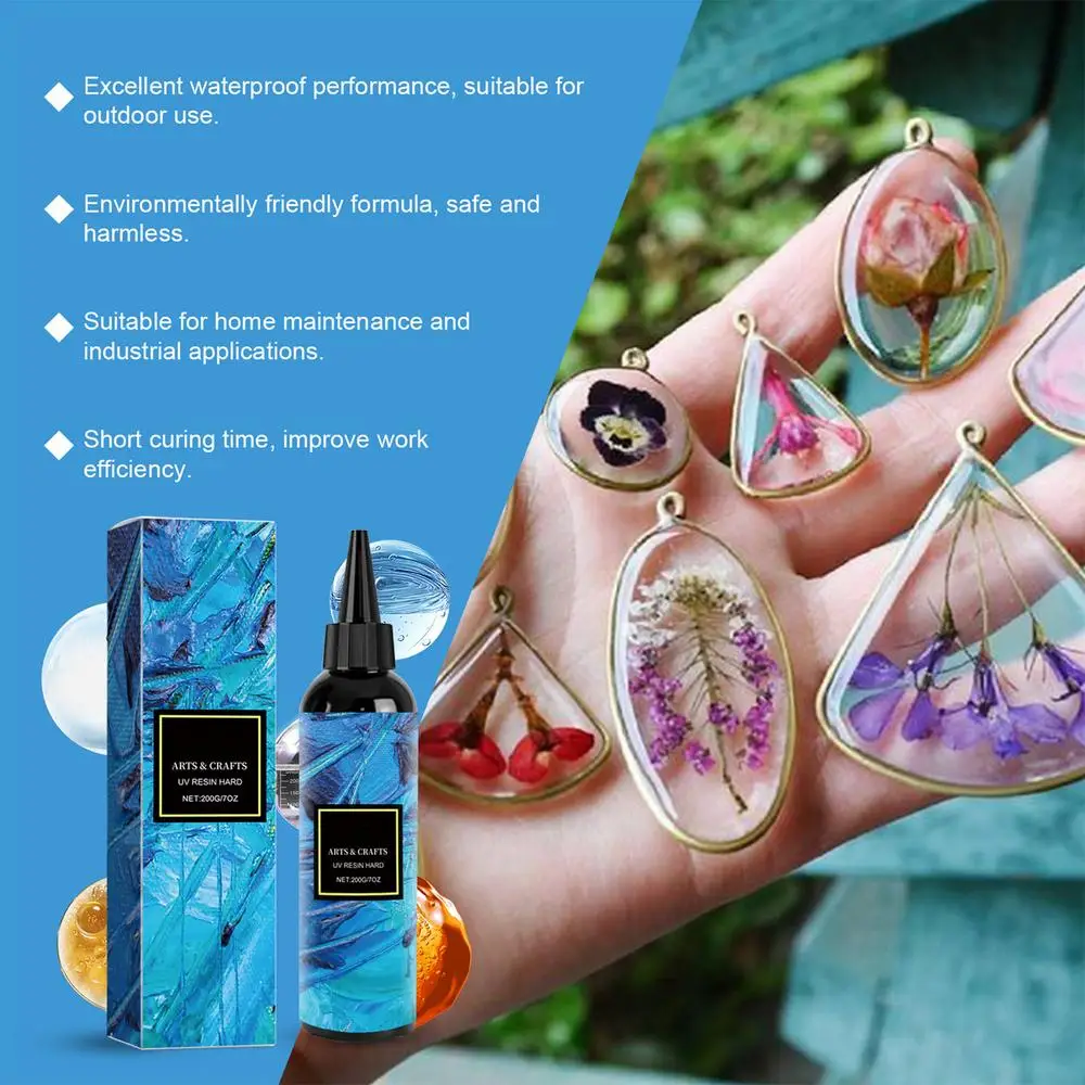 Description Picture 3 of itemClear Hard UV Resin Hard Type Quick Curing UV Epoxy Resin Bonding & Curing In Seconds Transparent UV Glue Adhesive For Resin