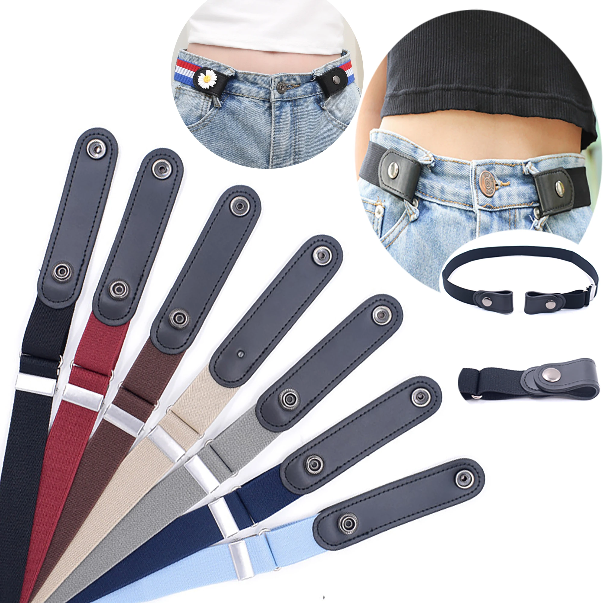 Easy Belt Without Buckle Belts For Women Female Waist Elastic Stretch