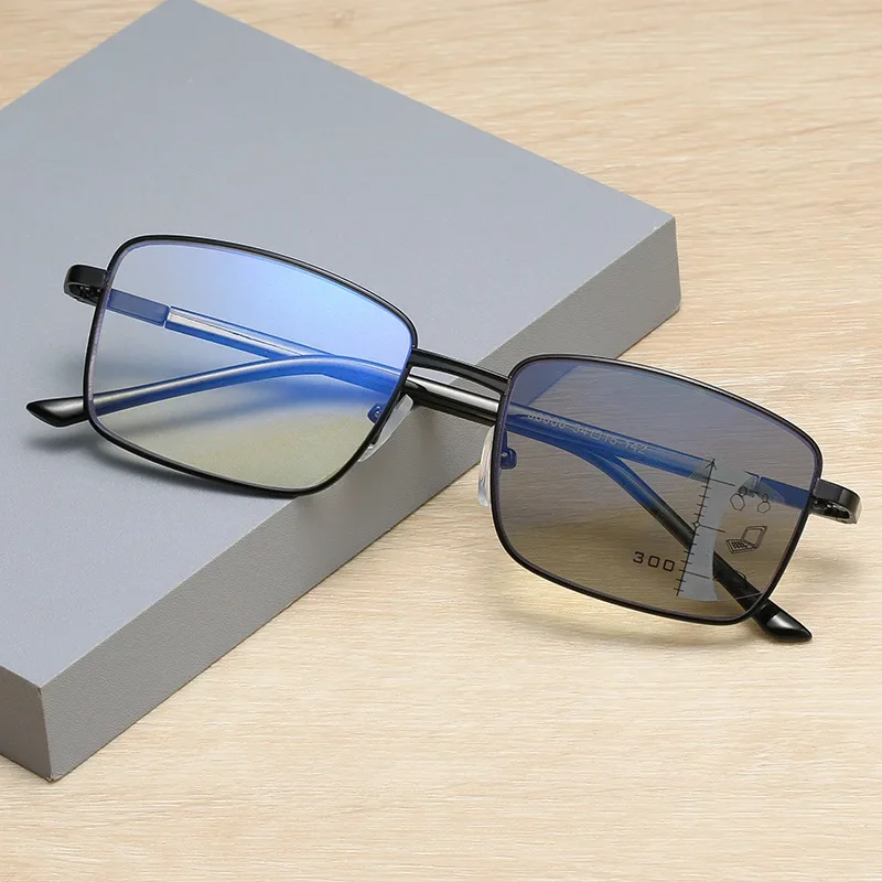 

Photochromic Reading Glasses Men Automatic Zoom Progressive Multifocal Presbyopia EyeGlasses +1.0-+4.0 Anti Blue Light Eyewear