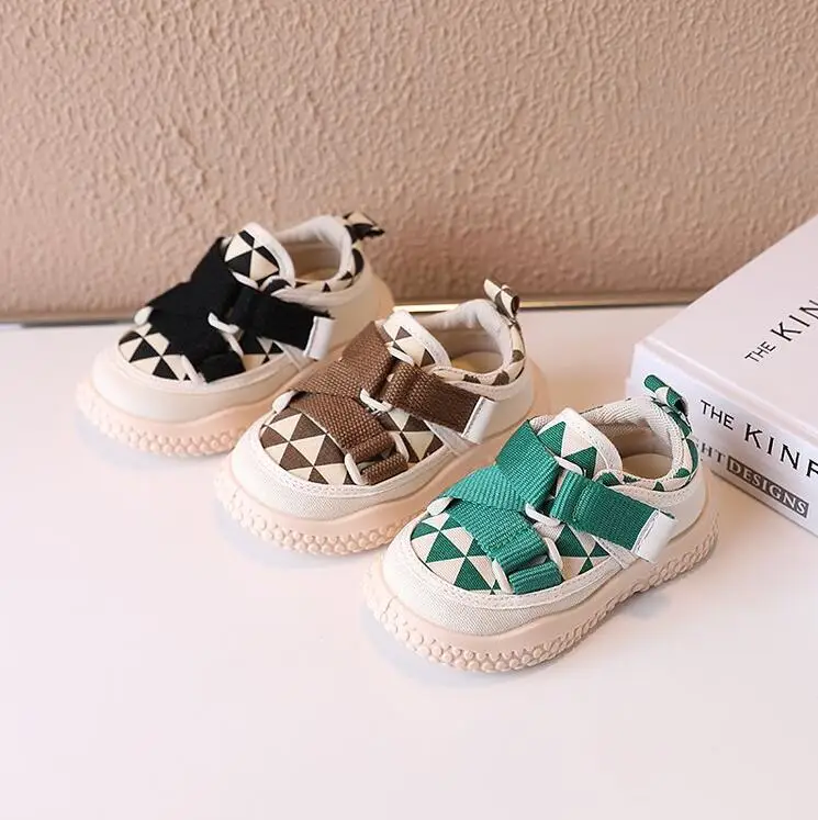 

New Spring Summer Kids Shoes For Boys Girls Insole Size 22-31 Candy Color Children Casual Canvas Sneakers Soft Fashion Sneakers