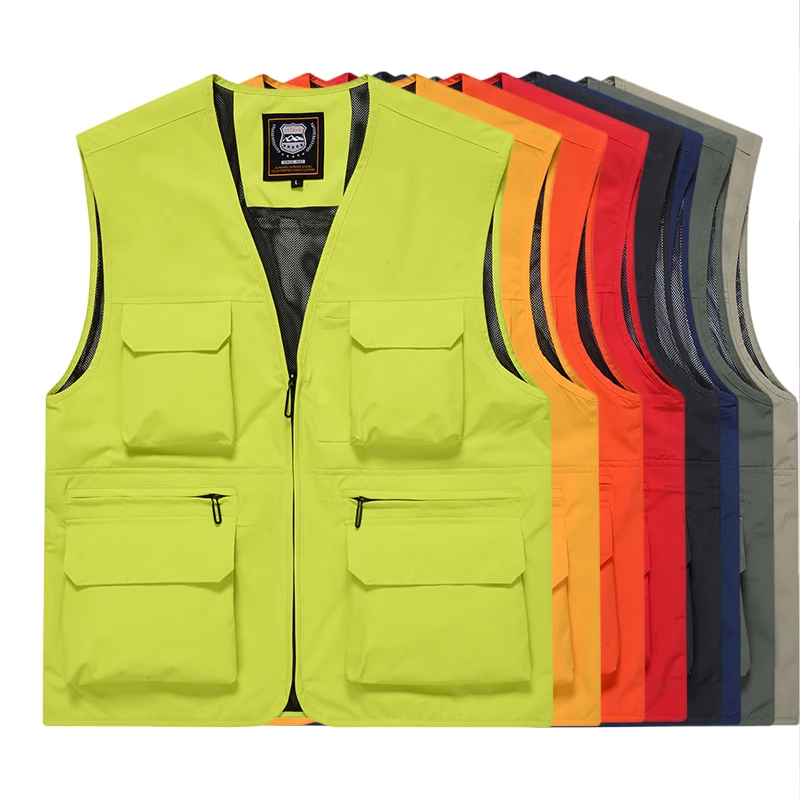 2024 New Large Size Quick-Drying Work Vest Mens Fishing Wear Camping Sleeveless Jacket Outdoor Male Waistcoats Many Multi Pocket 1 pair male female 8mm gas hose copper nozzle quick release connector caravan bbq sh ph