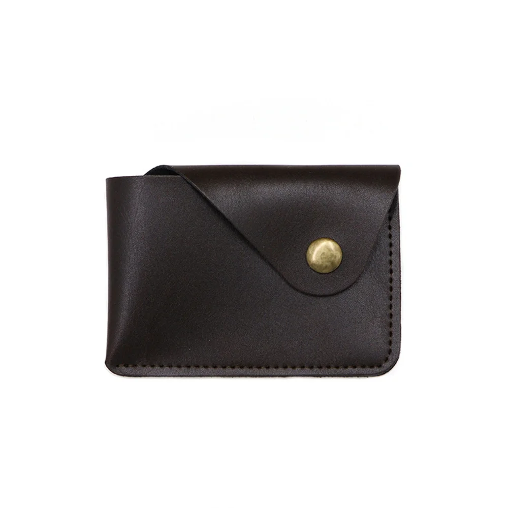 PU Leather Mini Slim Wallet Man Business Id Card Holder with Snap Button Vintage Short Ultra Thin Card Credit Card Holder Wallet