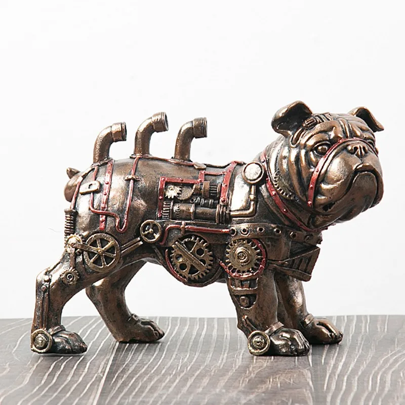 

Механическая статуя собаки в стиле стимпанк, аксессуары для домашнего декора в стиле индастриал, для гостиной, настольное украшение, домашний декор для рабочего стола