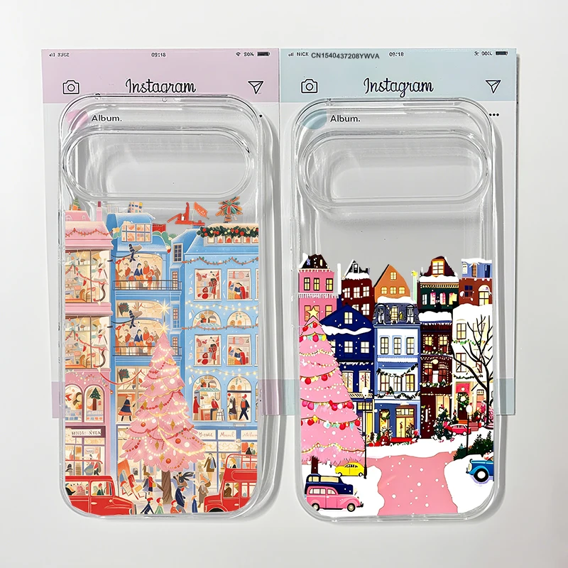 Winter Snow Street Scenery Phone Case - Clear Soft TPU Cover