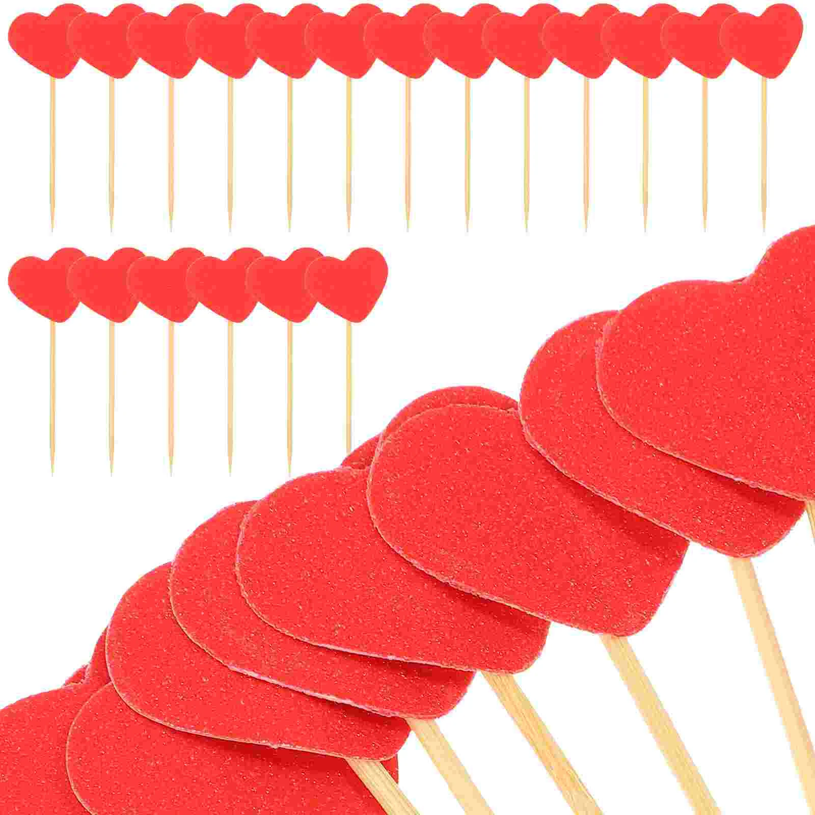 

Heart Cake Insert Decor Ornament Party Heart Cupcake Toppers Dessert decoration Supplies for Birthday Wedding Party