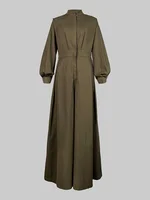 Onecozyday 2025 Stylish Solid Color Coverall for Urban Women Stand Collar High Waist Loose Fit One-piece Suit Casual Jumpsuits - Image 3