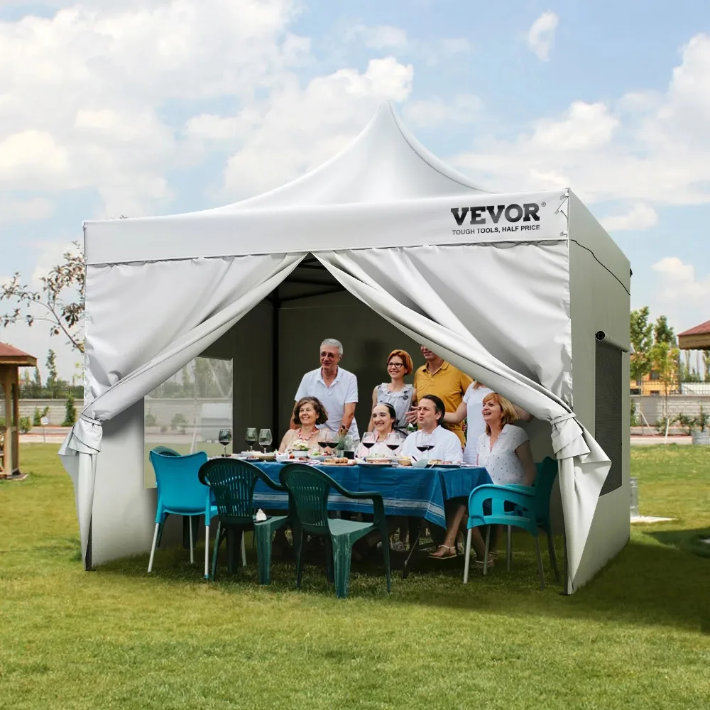 10x10 FT Pop up Canopy Tent with Removable Sidewalls,Outdoor Instant Canopies Portable Gazebo & Wheeled Bag,Enclosed Canopy Tent