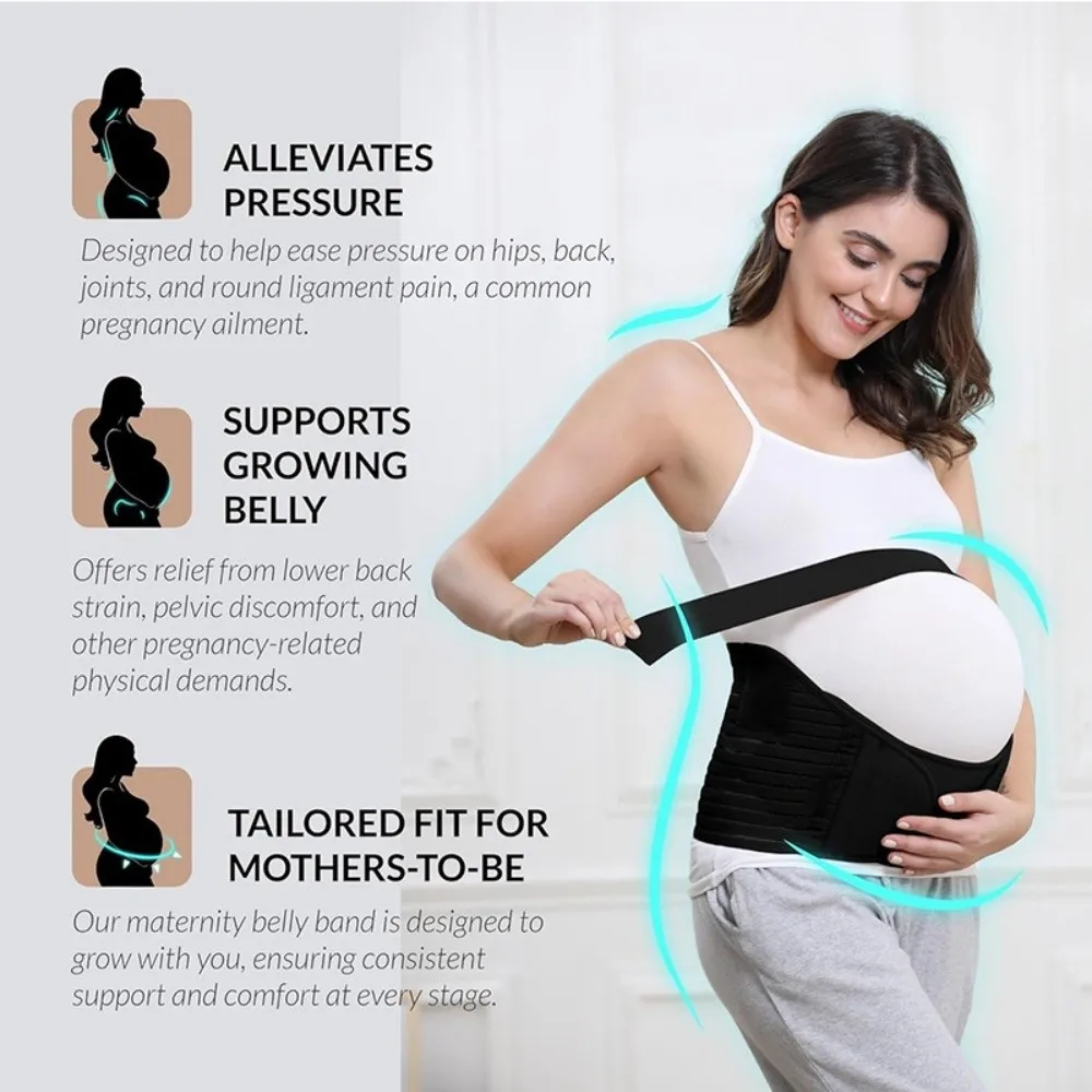 Adjustable Pregnant Women Belts Comfortable Elastic Maternity Belly Band Detachable Breathable Abdominal Support Brace