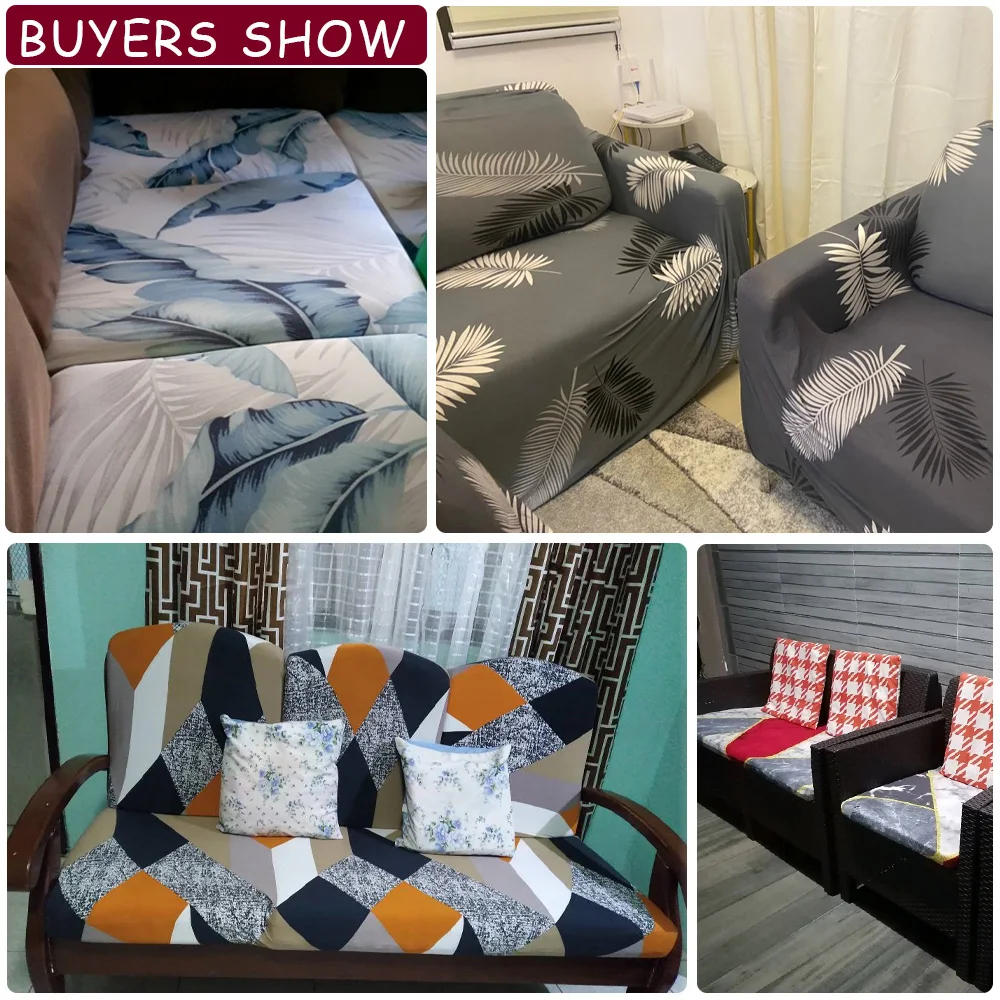 Printing Dust Proof Sofa Seat Cushion Covers Stretch Furniture Protective for Dining Room Wedding Office Corner Sofa Slipcovers 5