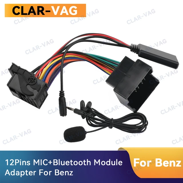 For Mercedes-Benz W169 W245 W203 W209 W251 W221 R230 Bluetooth Module  Receiver Adapter 12Pin Radio Stereo AUX Cable Adapter - AliExpress