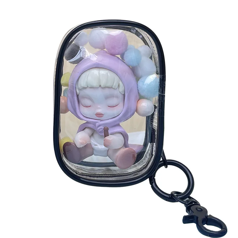 Storage bag 1pcs PVC Transparent Storage Bag Keychain Mystery Box Thicken Wallet Girl Children Kawaii Toy Doll Gift Bag