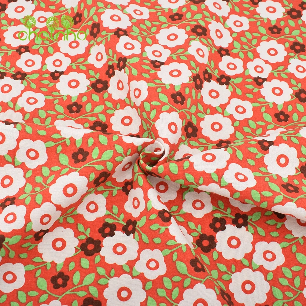 Chainho,Printed Cotton Linen Fabric,DIY Quilting Sewing Material,Cloth For Table,Sofa,Curtain,Bag,Cushion,Floral Series,15CLA8