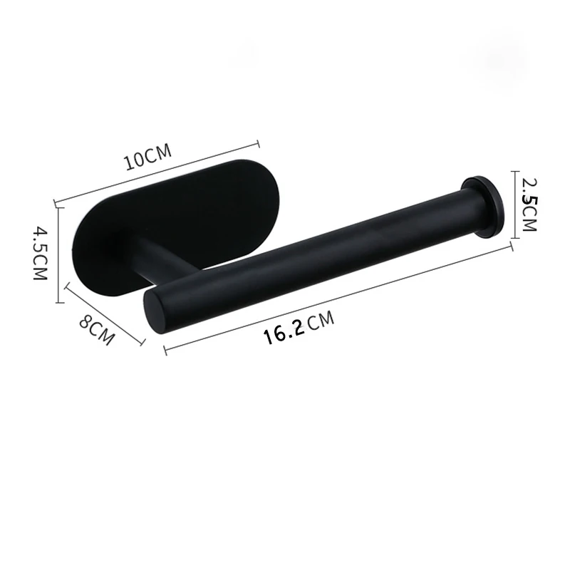 1pc 6.3 Inches (16cm) Punching Toilet Paper Holder, Thickened Stainless  Steel Anti-rust Tissue Roll Holder, Black Punching Drill Installation,  Suitable For Bathroom, Kitchen, Rv, Hotel, With More Stable Punching And  Drilling Installation