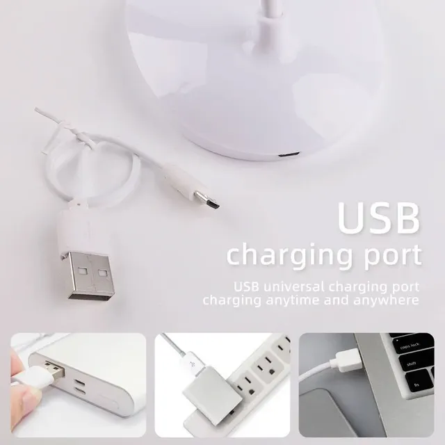LED Desktop Desk Lamp USB Rechargeable Lighting Eye Protection Room Night Light Bedroom Bedside Student Reading Lamp 6