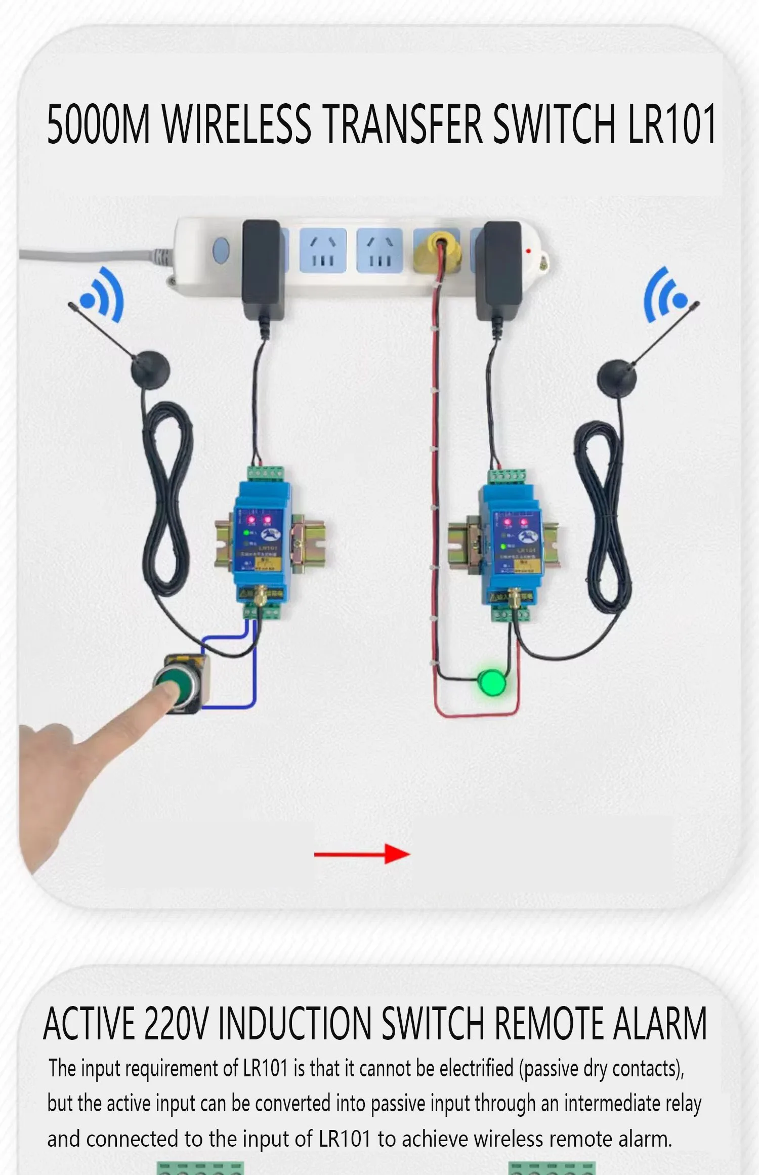 LR101 Switch Quantity Wireless Transmission Module Remote Control Relay Output W