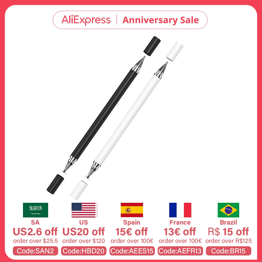 AIEACH 2 in 1 Touch Pen For Tablet Stylus Pen For Touch Screen Android iOS Tablet Phone Pencil For iPad Xiaomi Samsung Lenovo