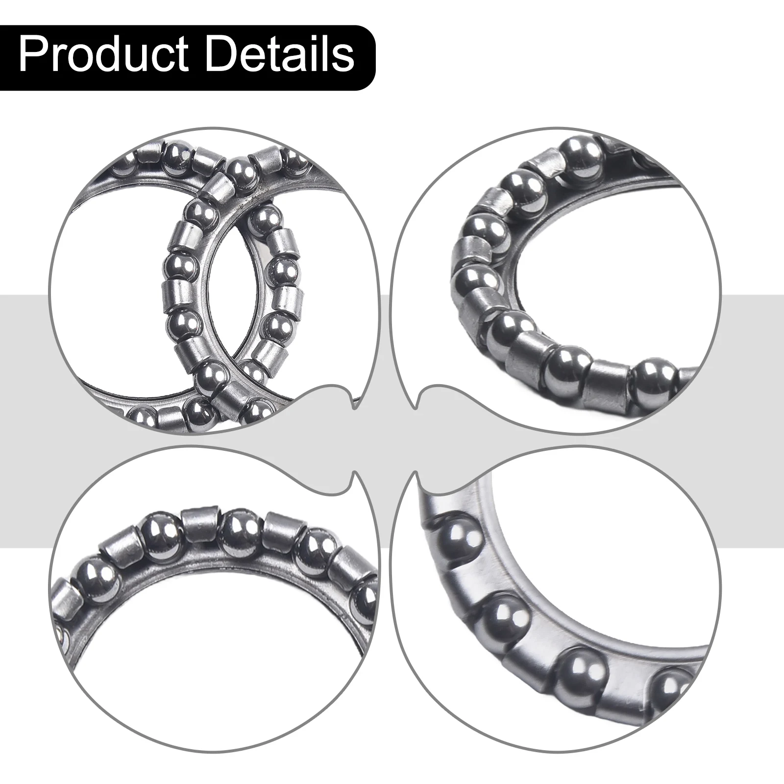 Durable Silver Steel Steering Bearings - Easy to Use Inner and Outer Design