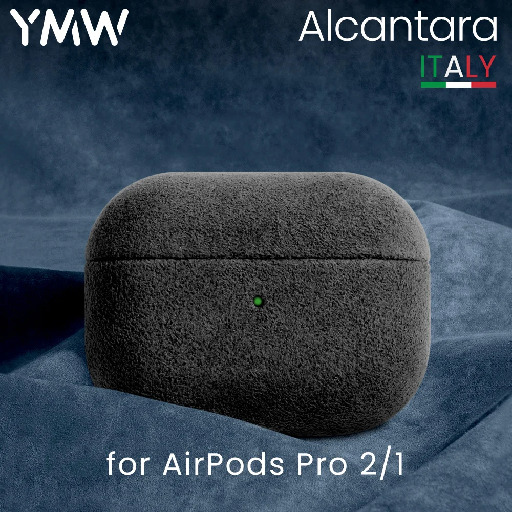 

YMW Алькантара чехол для AirPods Pro 2 роскошные чехлы из искусственной кожи для AirPod Pro Беспроводная Bluetooth-гарнитура поворотный Меховой чехол