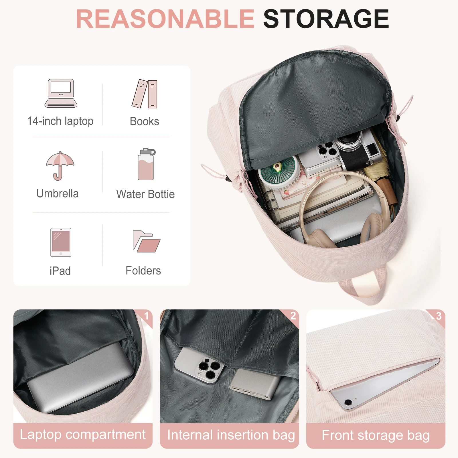 School Backpack for Teens Girls Boys Laptop Bag Fits 15.6 Inch College Travel Durable Leisure Fashion Student Backpack for Women 2