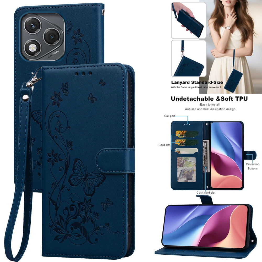 Elegant Leather Wallet Flip Phone Case - Universal Design Cover