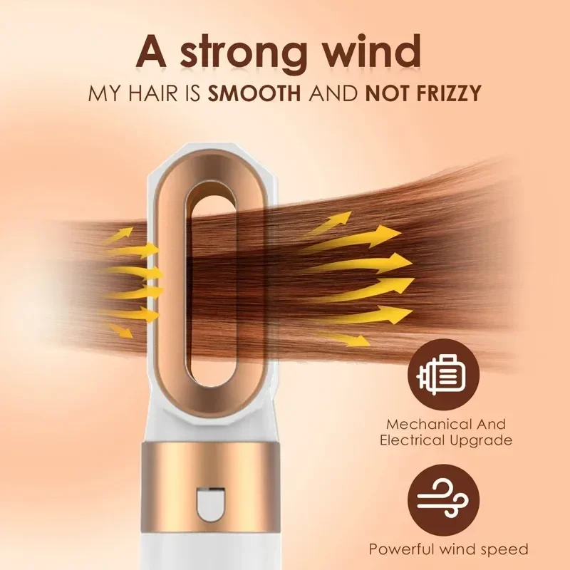 New Professional 5 In 1 Hair Dryer High-Speed Curling lron Hot Air Comb Set Airwrap Hair Straightener Styling Tools