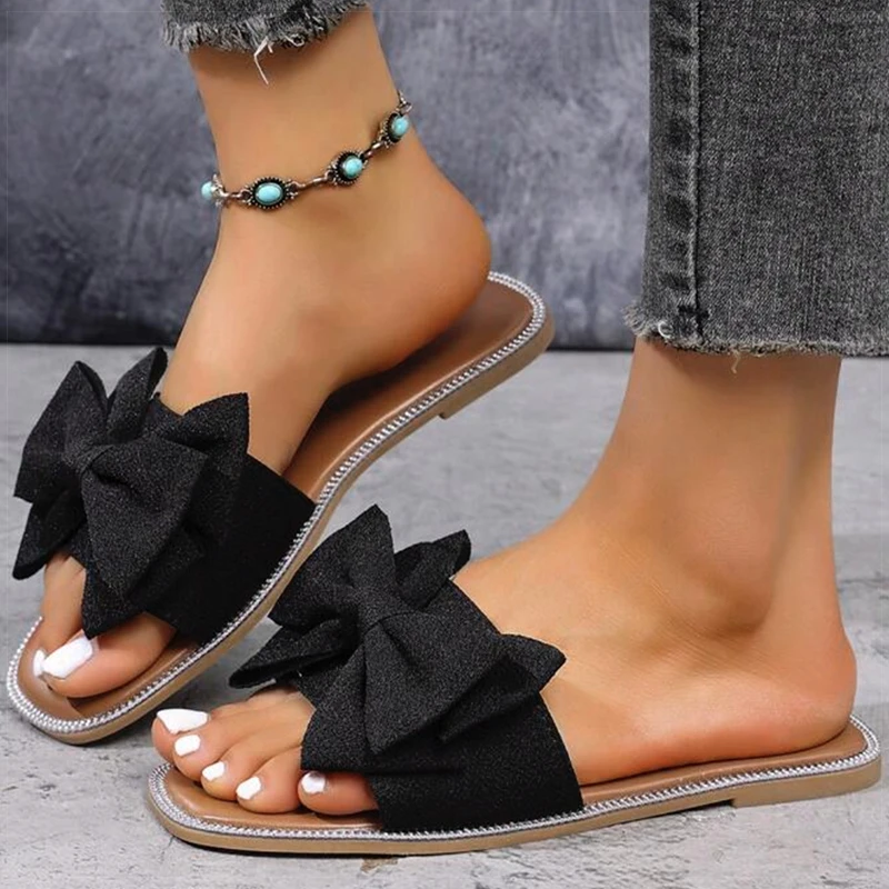 Women's Sandals Blin Blin Sweet Summer Sandals Shoes Women New Flat Sandals Beach Slippers For Summer Footwear Chaussures Femme