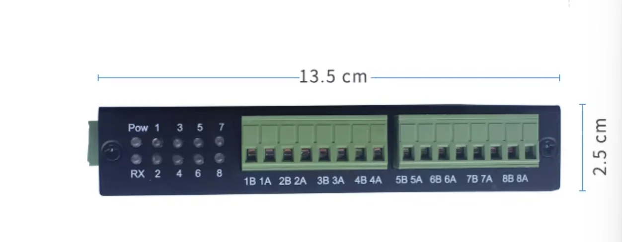 8 Port RS485 Hub 1-to-8-port Repeater Industrial Grade Splitter Din-rail Sharer