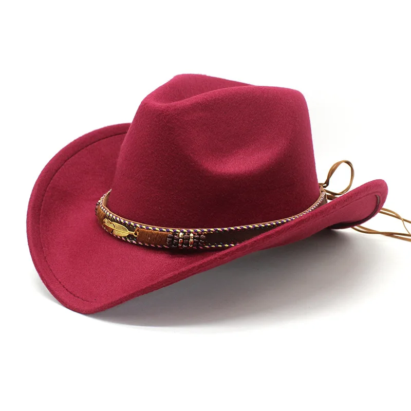 Women Vintage Cowboy Fluffy Hat Rhinestone Ladies Girls Cowgirl Glitter Hat Cap Headwear cowgirl hats For Fancy Dress Cosplay Costume